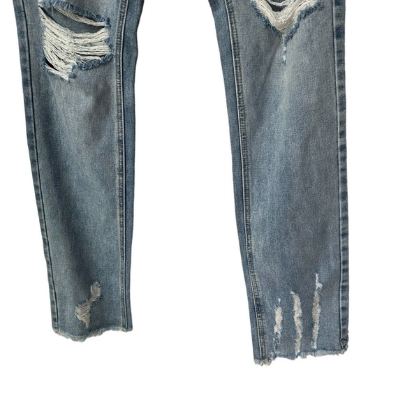 Missguided Ladder Hem Baggy Distressed Recycled Jeans, 6 - Picture 11 of 14